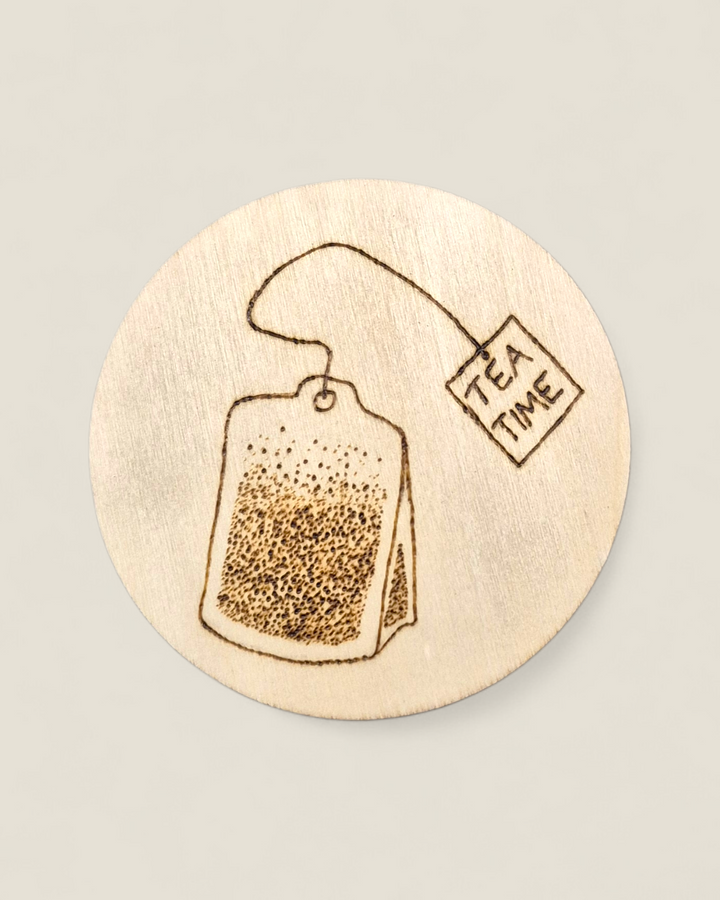 Marked In Wood, Wood Burnt Cork Backed Coasters