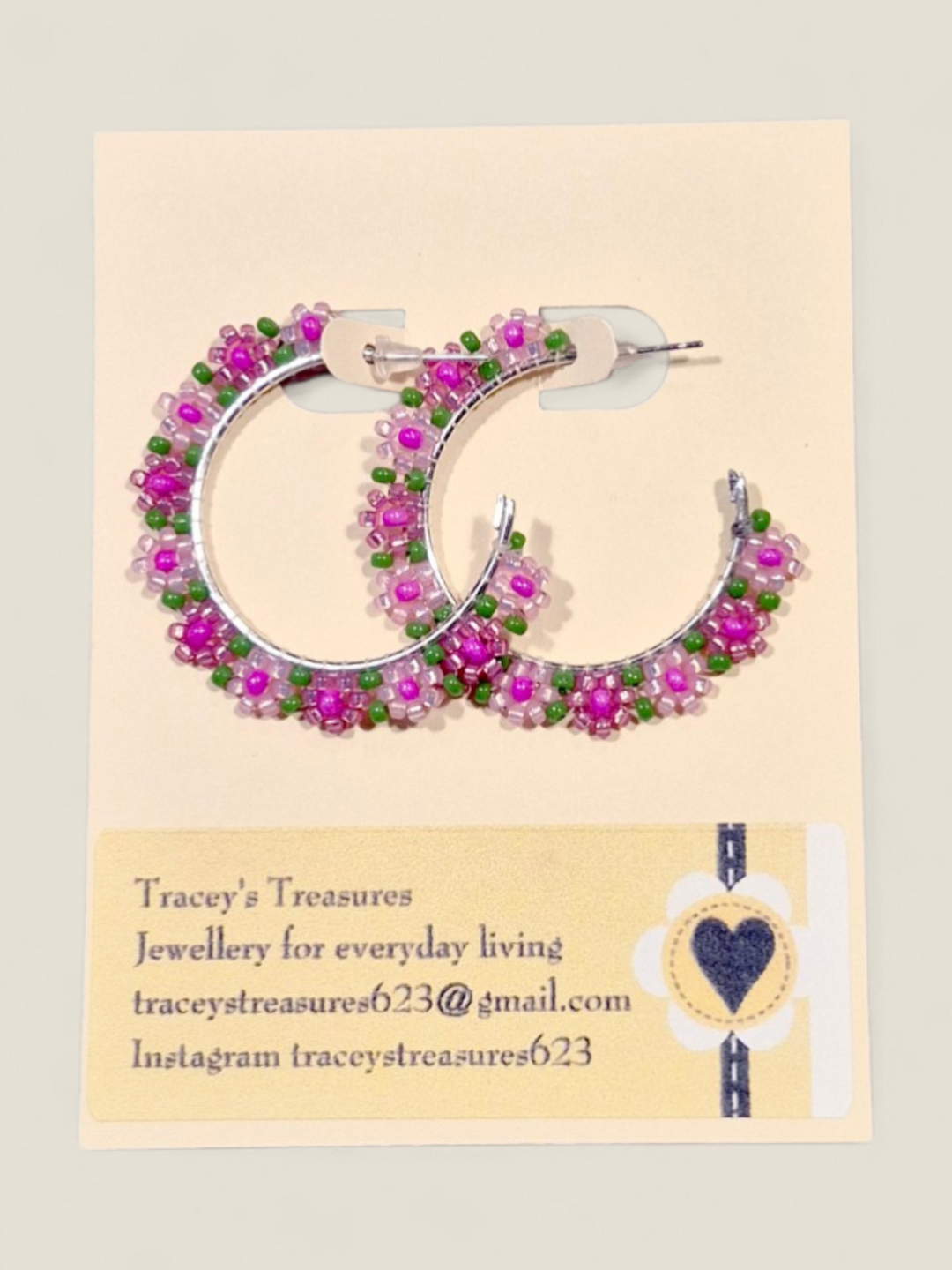 Tracey's Treasures, Beaded Hoop Earrings