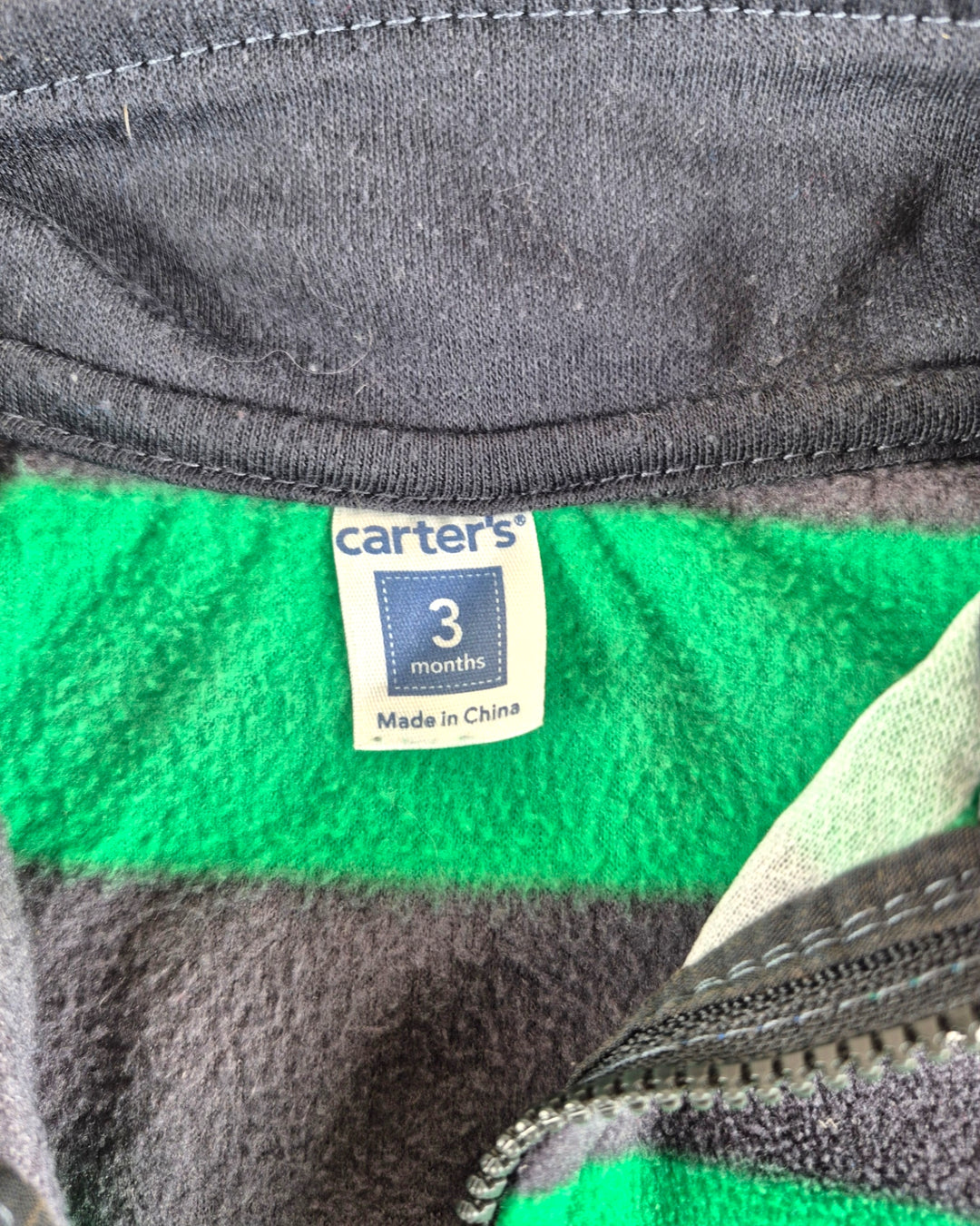 Pre-Loved Carter's Green Striped Fleece Vest Boys 3M | Betty’s Marketplace