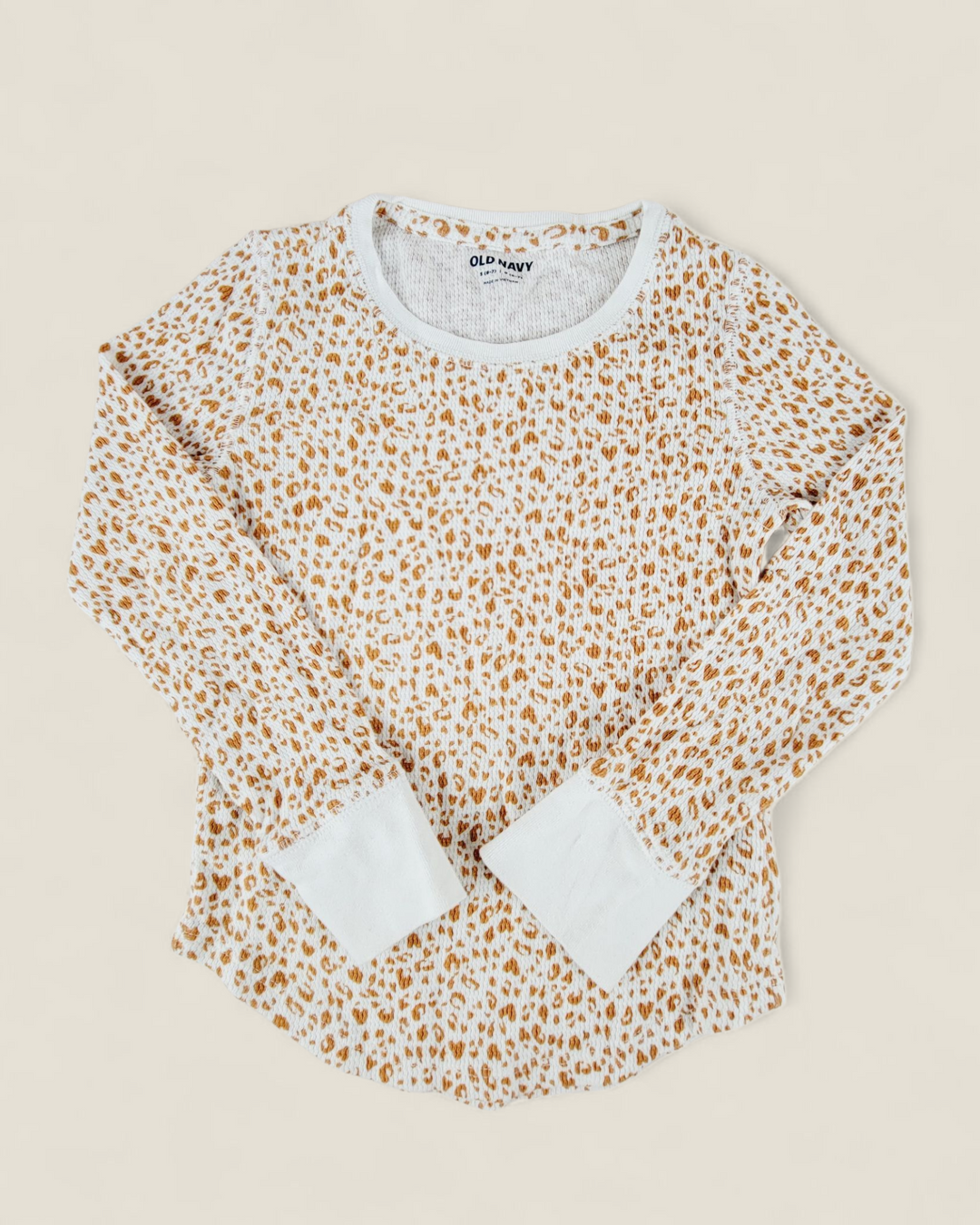 OLD NAVY ANIMALS PRINT LONG SLEEVE TOP GIRLS 6-7Y PRE-LOVED