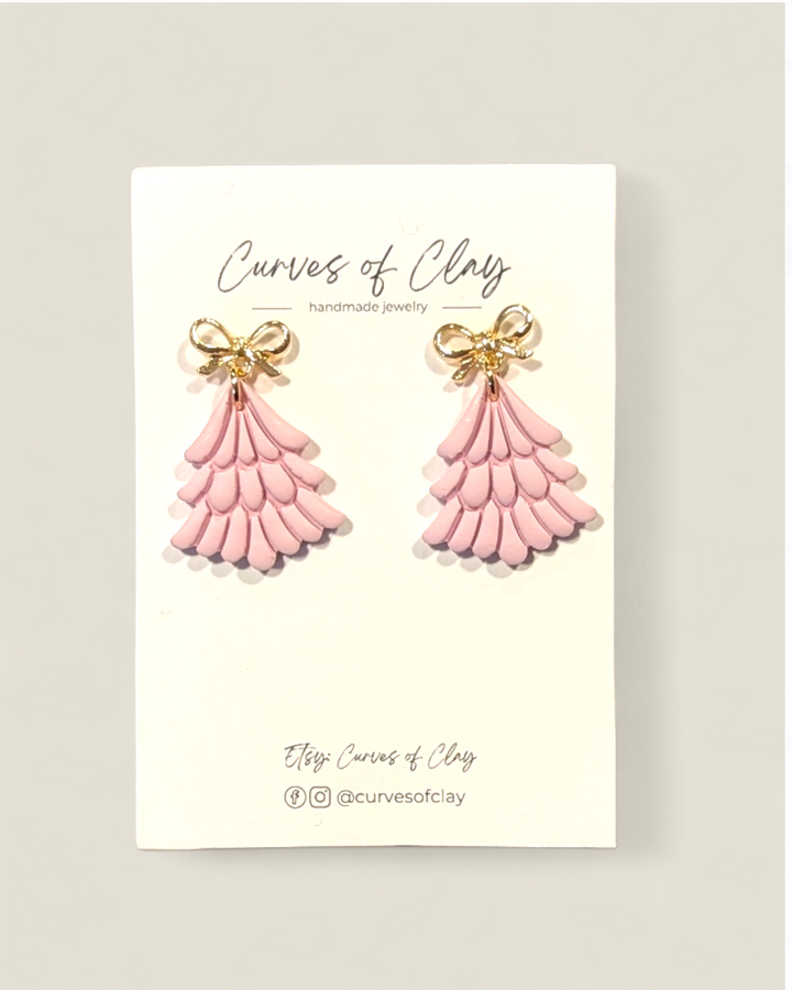 Curves of Clay, Holiday Dangle Earrings