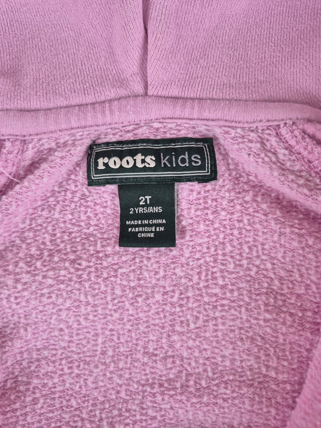 Pre-Loved Roots Pink Zippered Hoodie Girls 2Y | Betty’s Marketplace