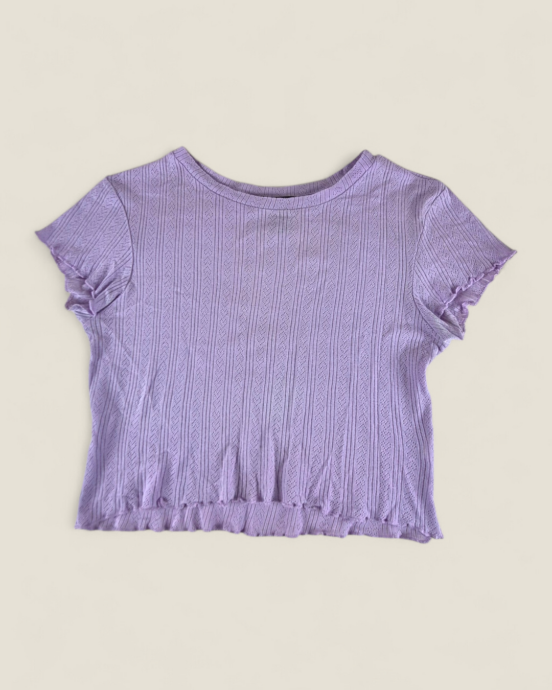 Pre-Loved SWS Purple Semi Sheer Cropped Top Ladies Small | Betty’s Marketplace