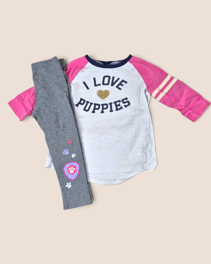 Pre-Loved Oshkosh "I Love Puppies" Outfit Girls 3Y | Betty’s Marketplace