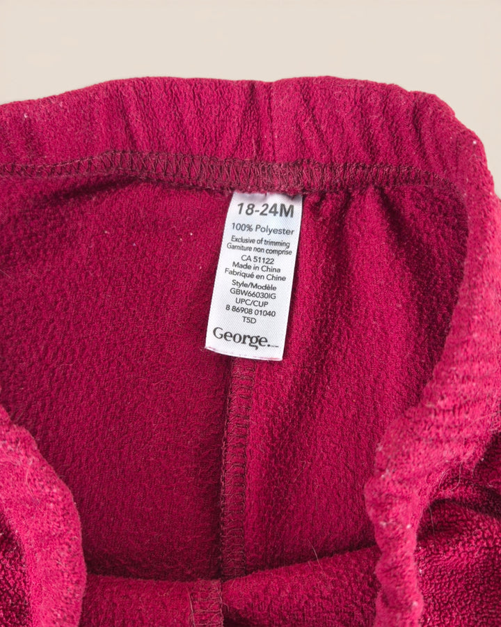 Pre-Loved George Burgundy Fleece Pants Girls 18-24M | Betty’s Marketplace