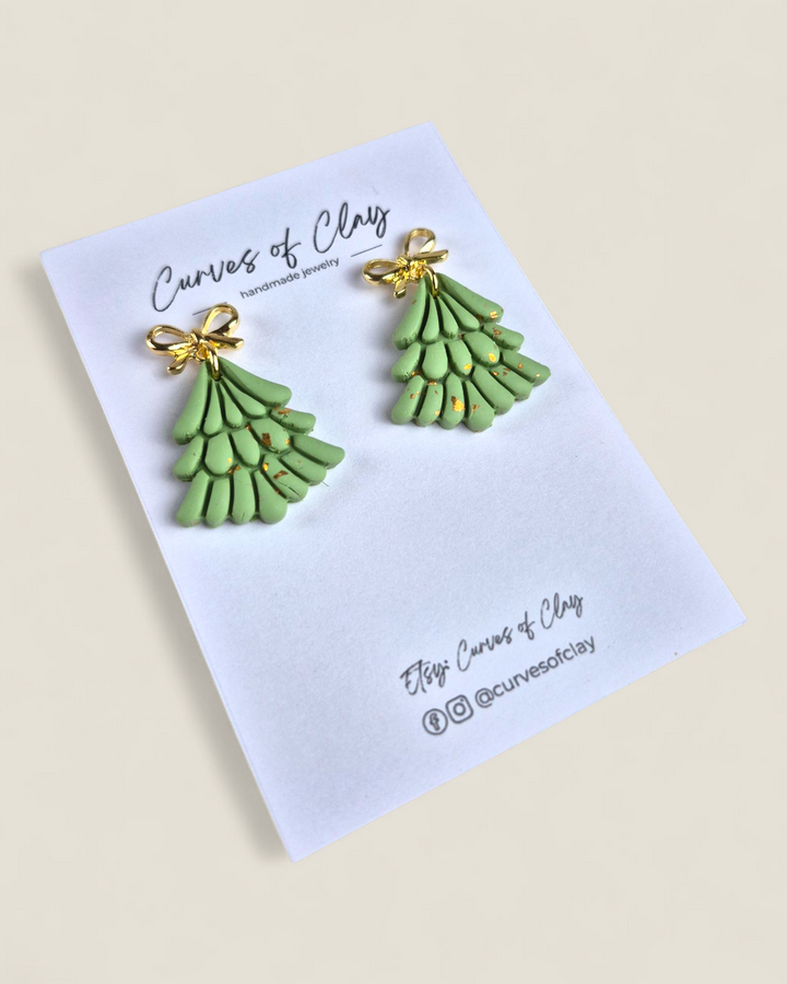 Curves of Clay, Holiday Dangle Earrings