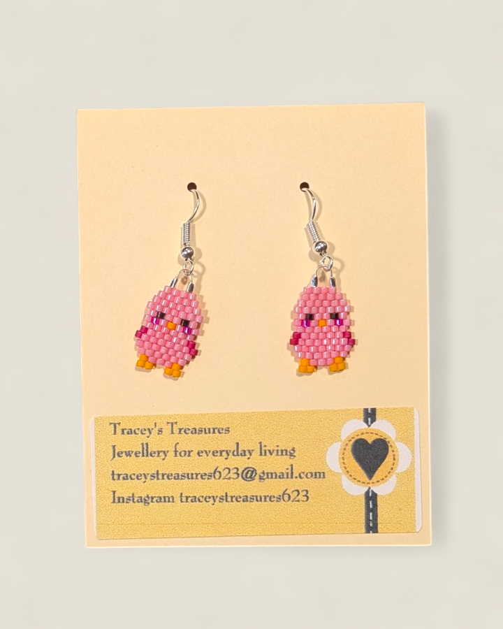 Handmade Easter Beaded Dangle Earrings, Tracey's Treasures