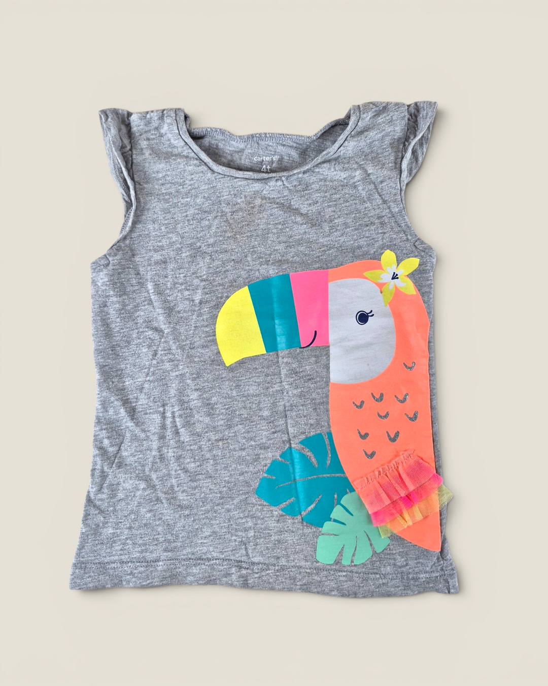 Pre-Loved Carter's Grey Toucan Top Girls 4Y | Betty’s Marketplace