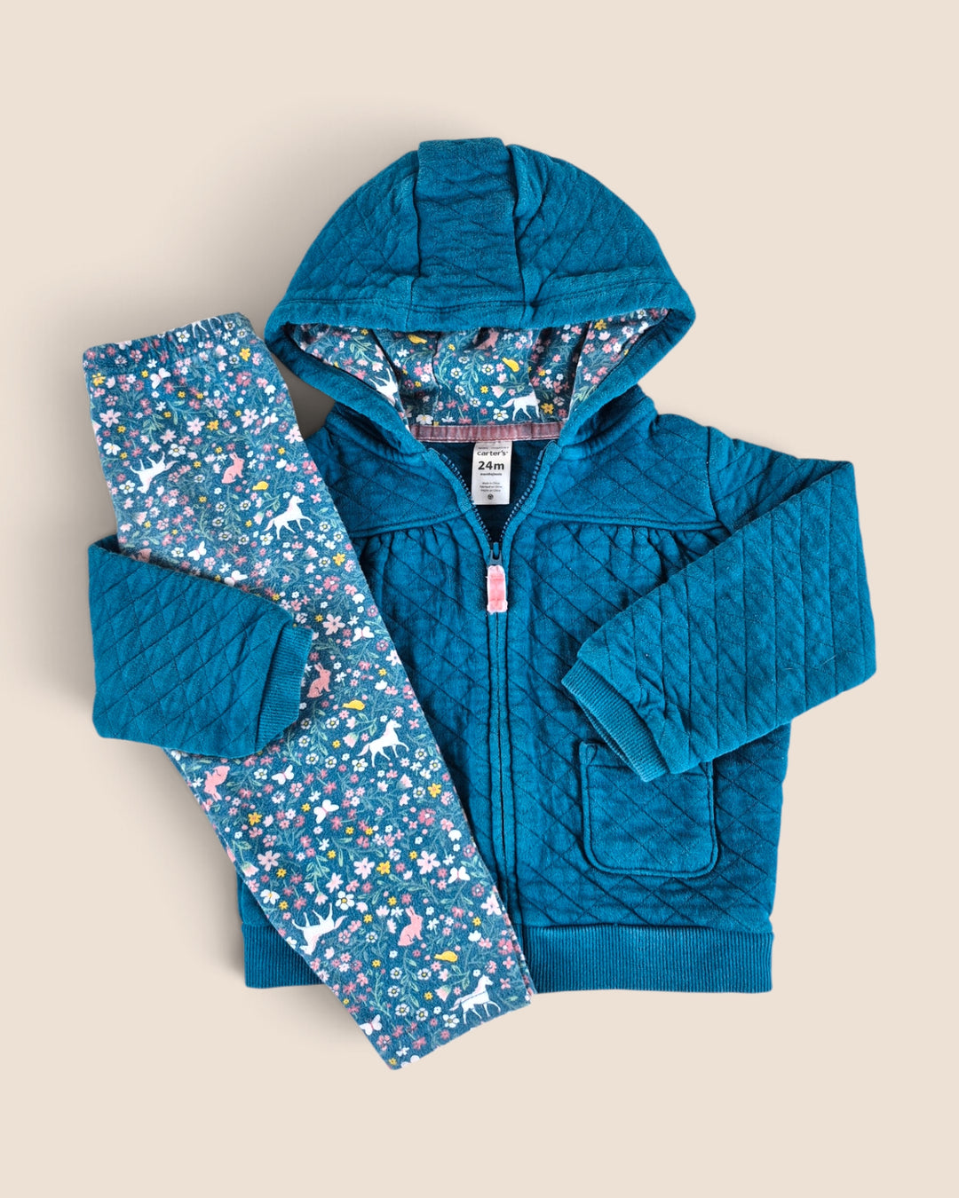 Pre-Loved Carter's Quilted Woodland Outfit Girls 2Y | Betty’s Marketplace