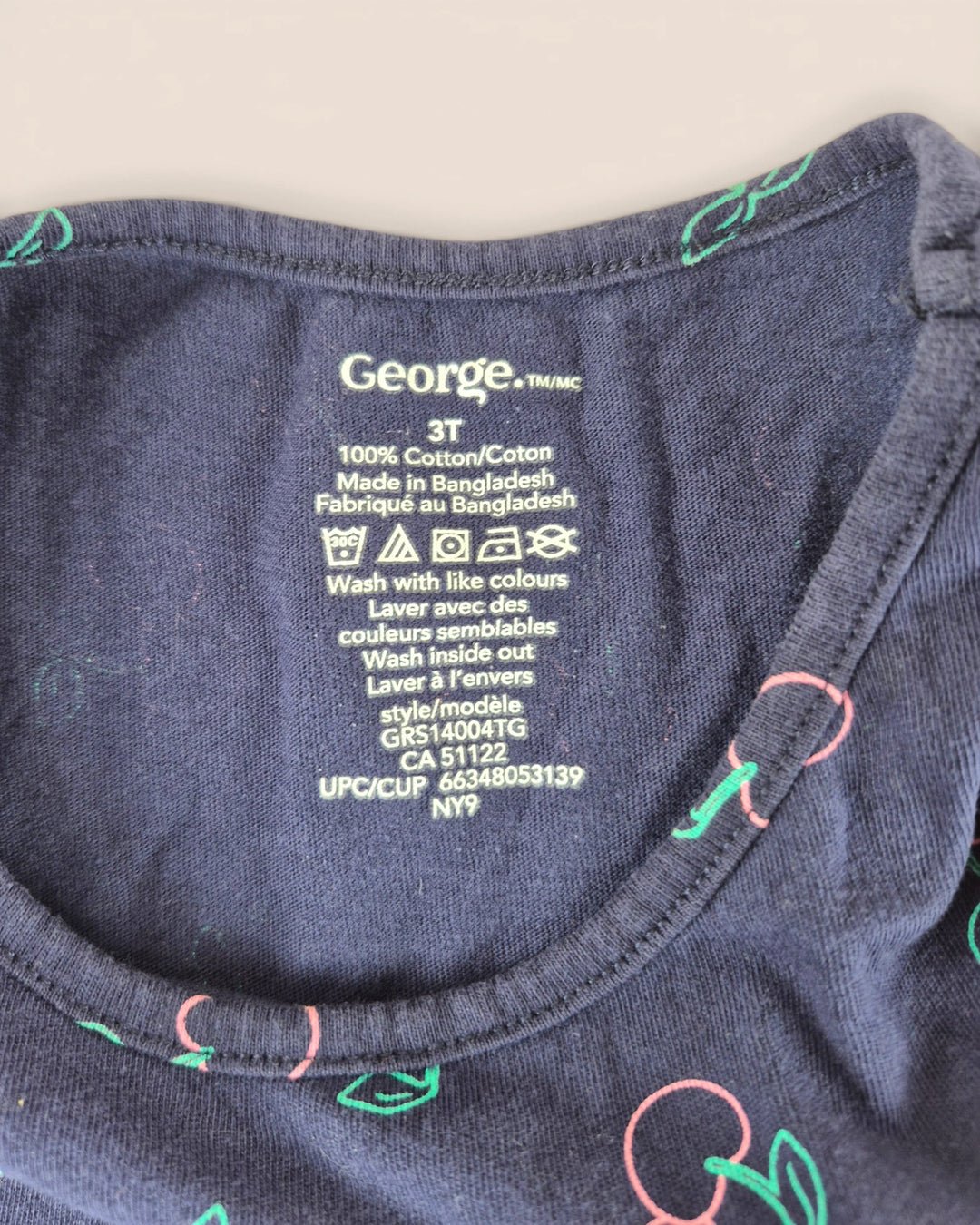 Pre-Loved George Navy Cherry Dress Girls 3Y | Betty’s Marketplace