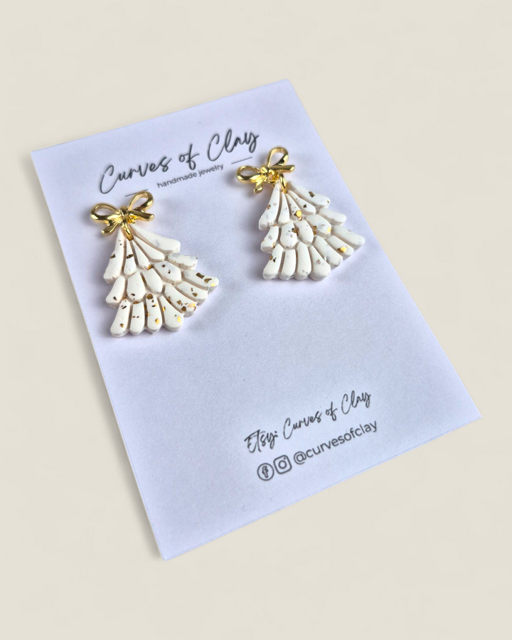 Curves of Clay, Holiday Dangle Earrings