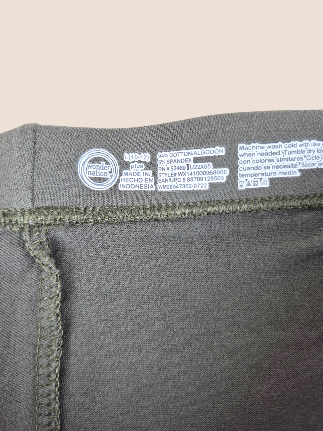 Pre-Loved Wonder Nation Green Leggings Girls 10-12Y | Betty’s Marketplace