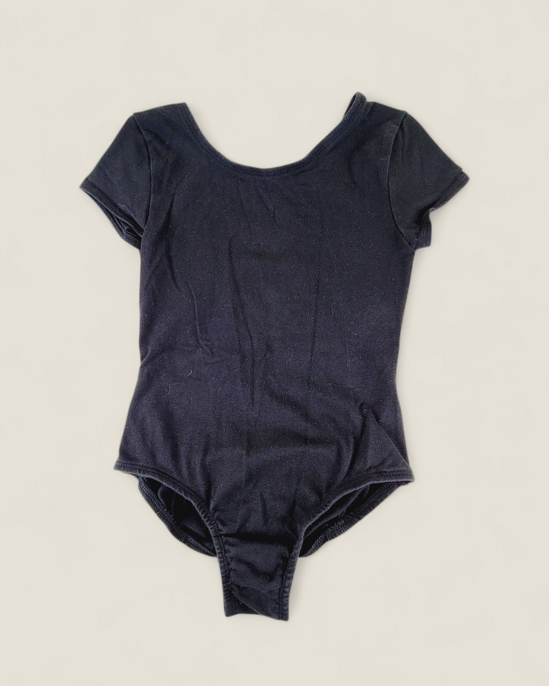 GEORGE BLACK SLEEVELESS DANCE BODYSUIT GIRLS 7-8Y PRE-LOVED