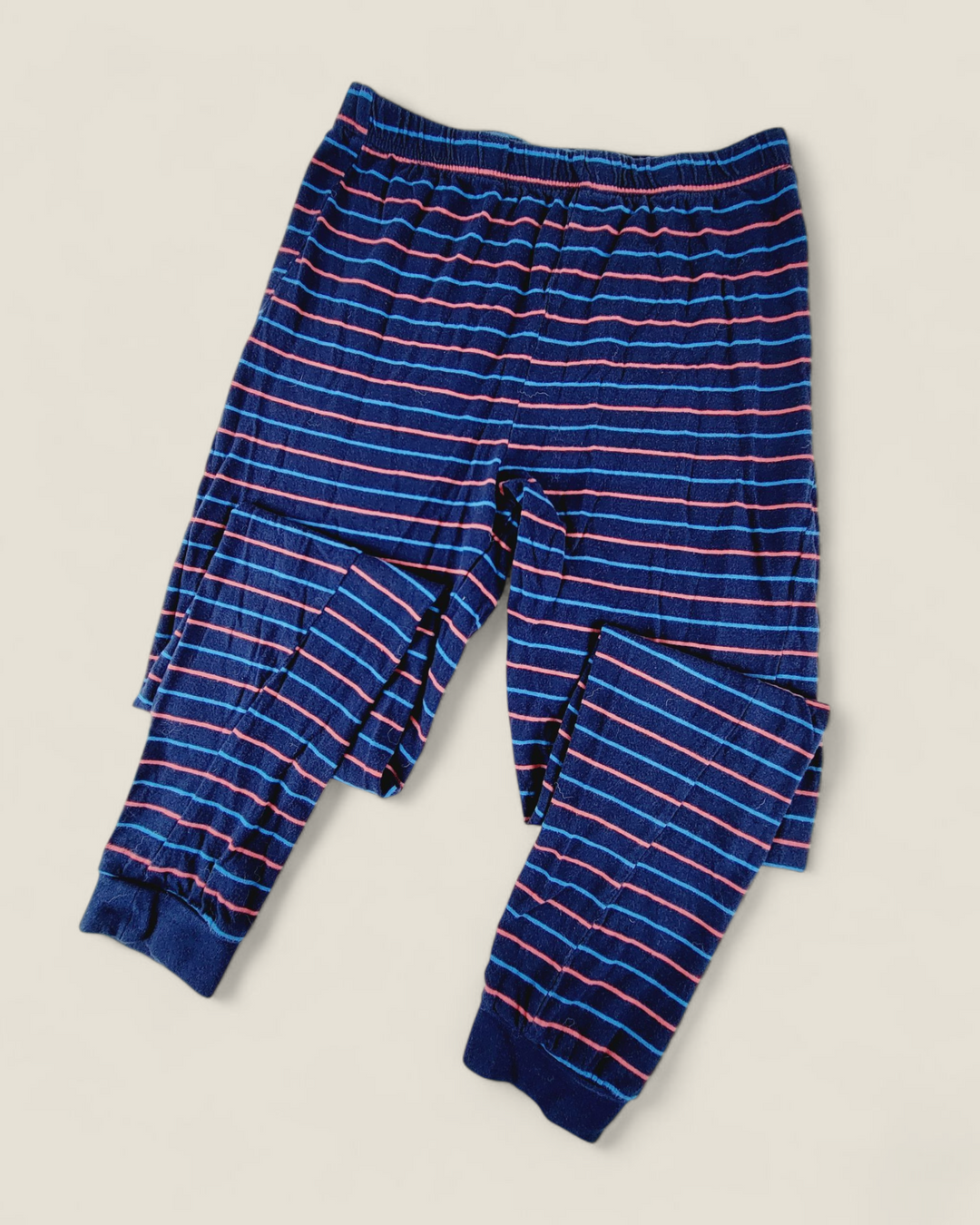 GEORGE NAVY STRIPED PYJAMA BOTTOMS BOYS 10-12Y PRE-LOVED