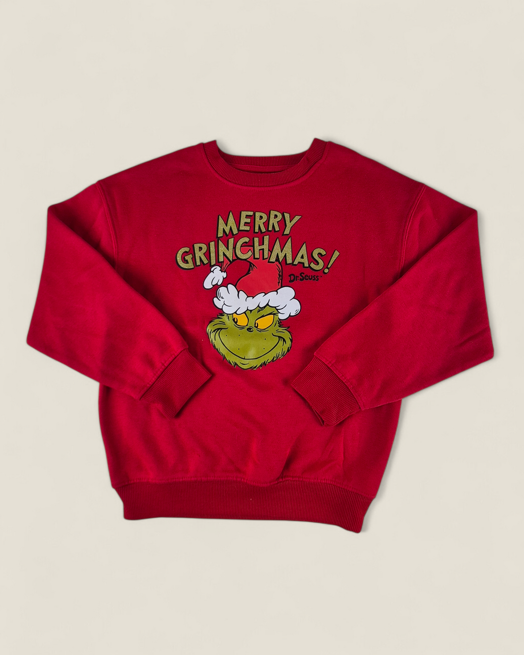 Pre-Loved Merry Grinchmas Holiday Sweater Approximate 7-8Y | Betty’s Marketplace