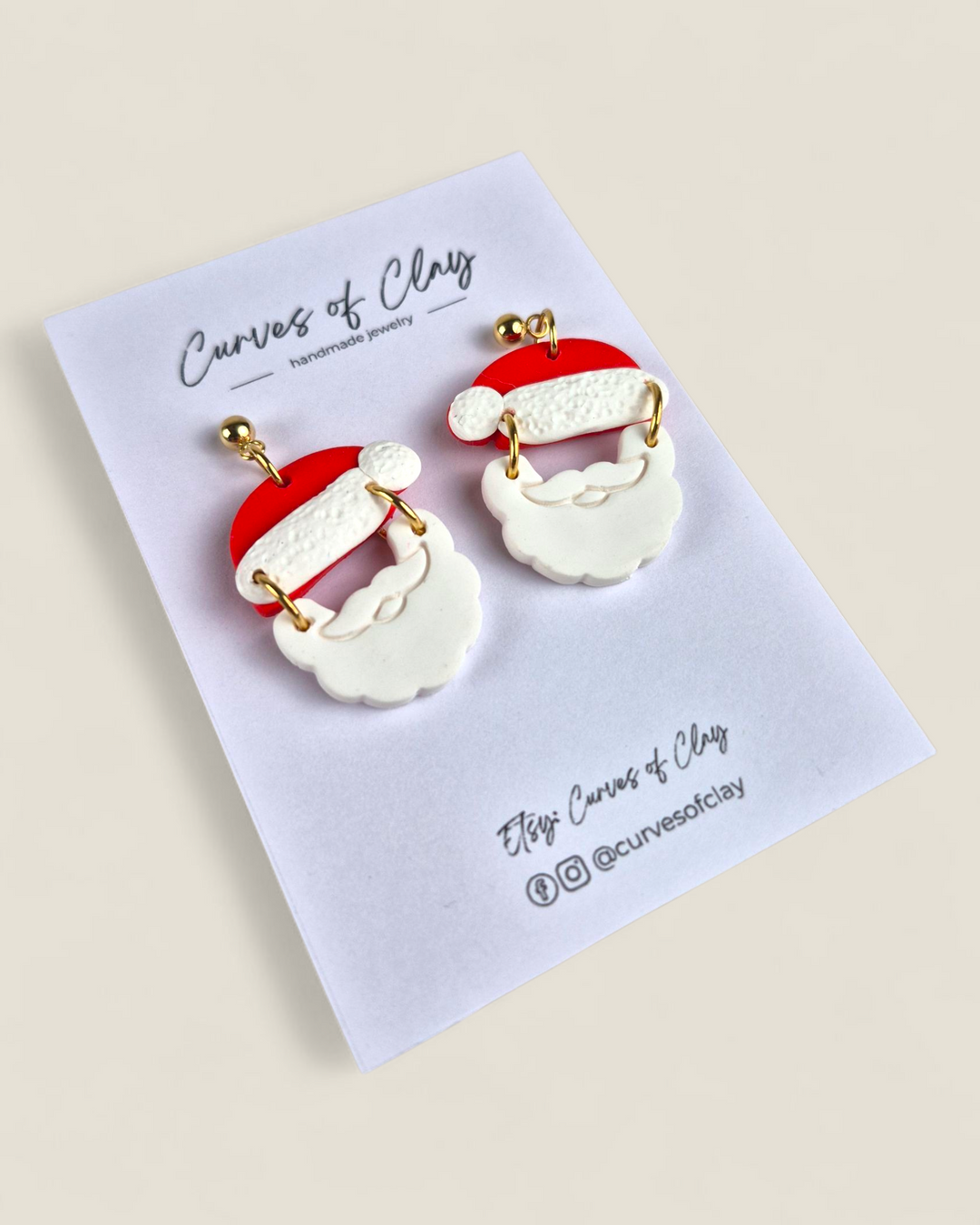 Curves of Clay, Holiday Dangle Earrings
