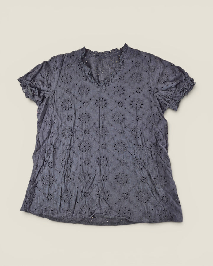 Pre-Loved Shein Black Eyelet Top Ladies Medium | Betty’s Marketplace