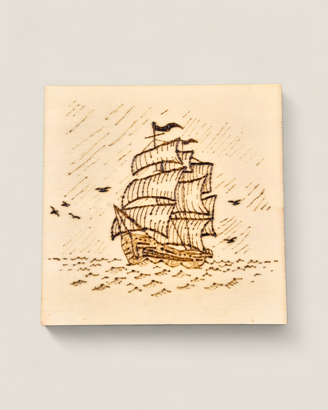 Marked In Wood, Wood Burnt Cork Backed Coasters