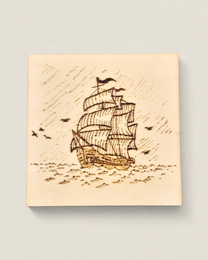 Marked In Wood, Wood Burnt Cork Backed Coasters