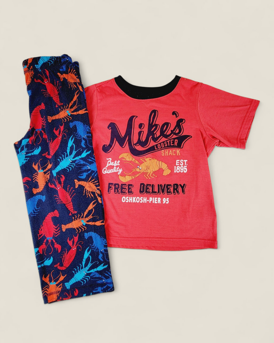 OSHKOSH LOBSTER PYJAMA SET BOYS 6Y PRE-LOVED