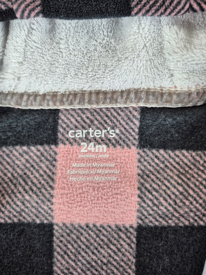 Pre-Loved Carter's Fleece Pink & Black Sleeper Girls 2Y | Betty’s Marketplace