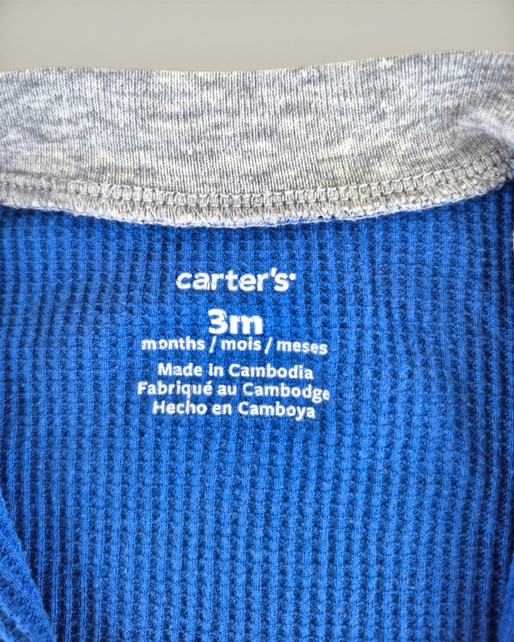 Pre-Loved Carter's Blue Fire Truck Footies Boys 3M | Betty’s Marketplace