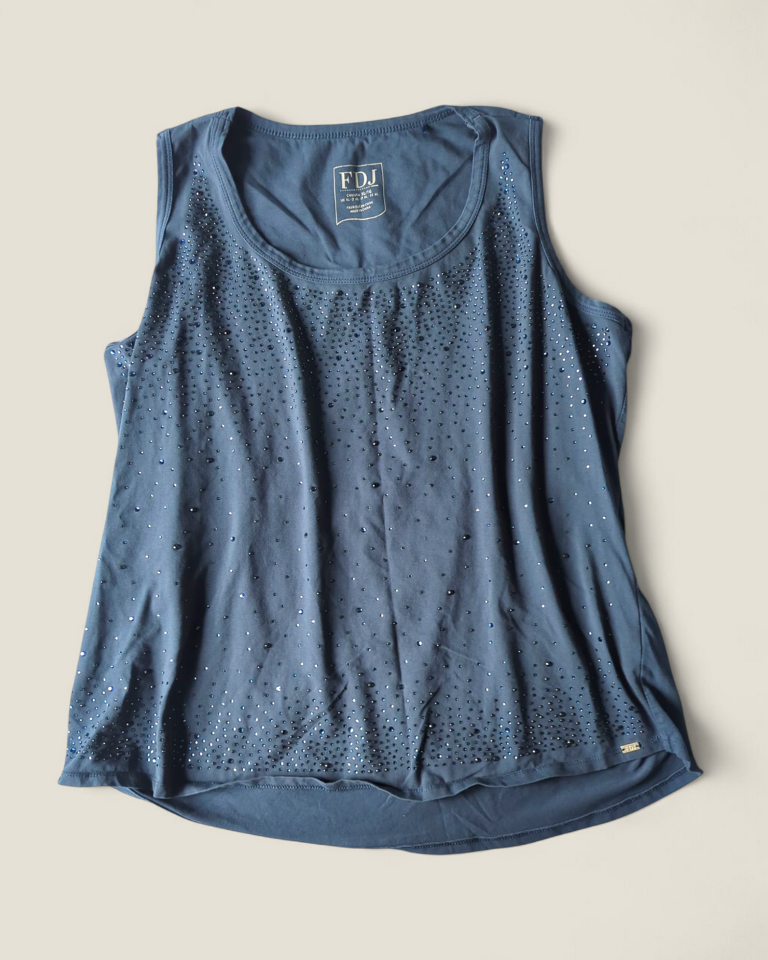 FDJ BLUE RHINESTONE TANK LADIES XL PRE-LOVED