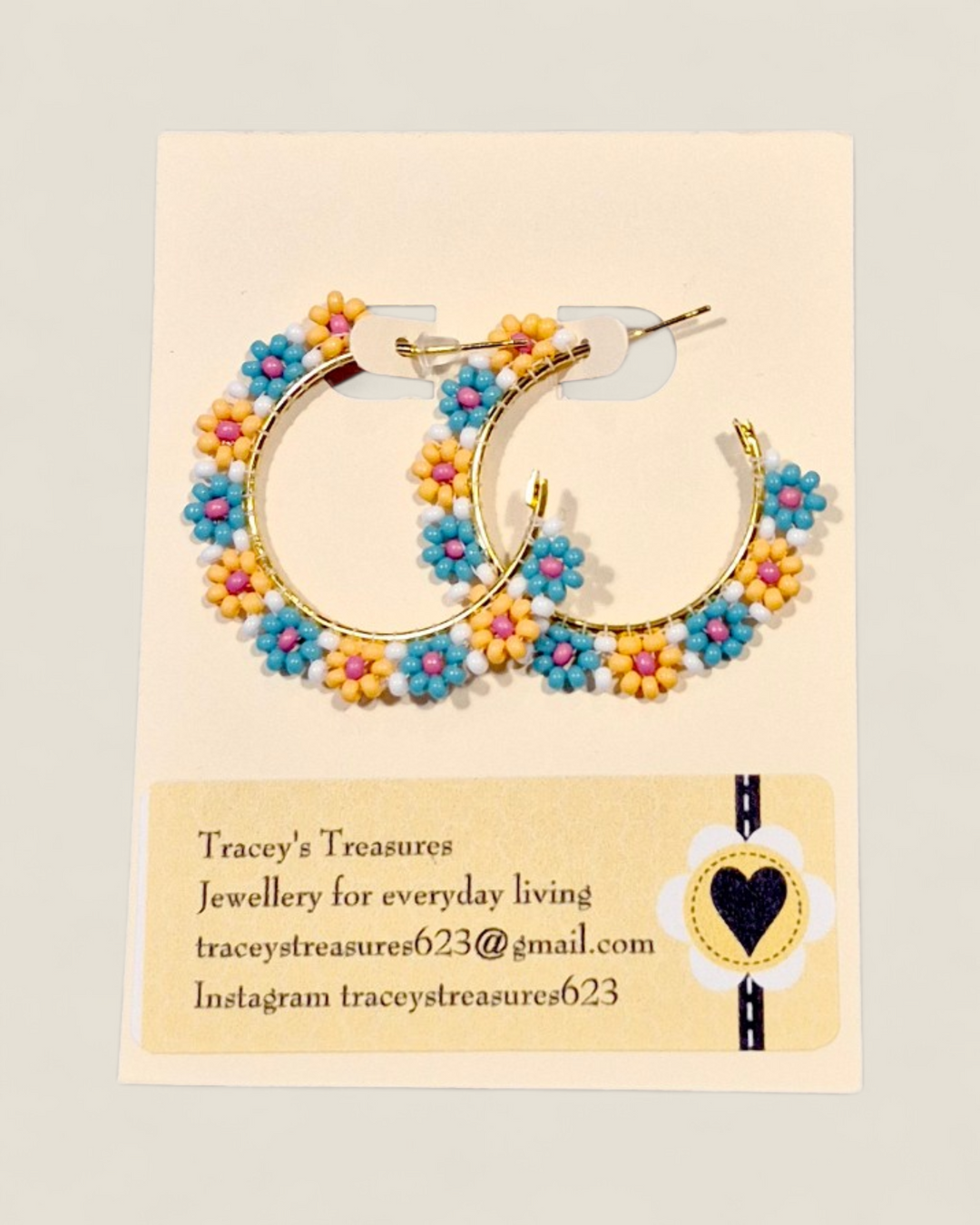 Tracey's Treasures, Beaded Hoop Earrings
