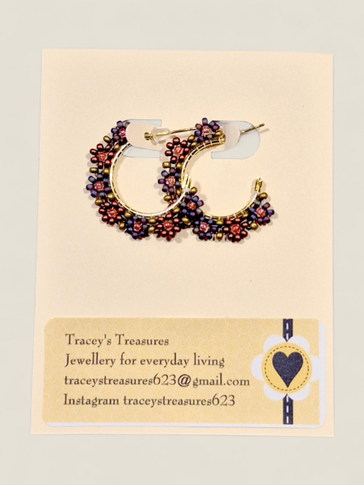 Tracey's Treasures, Beaded Hoop Earrings