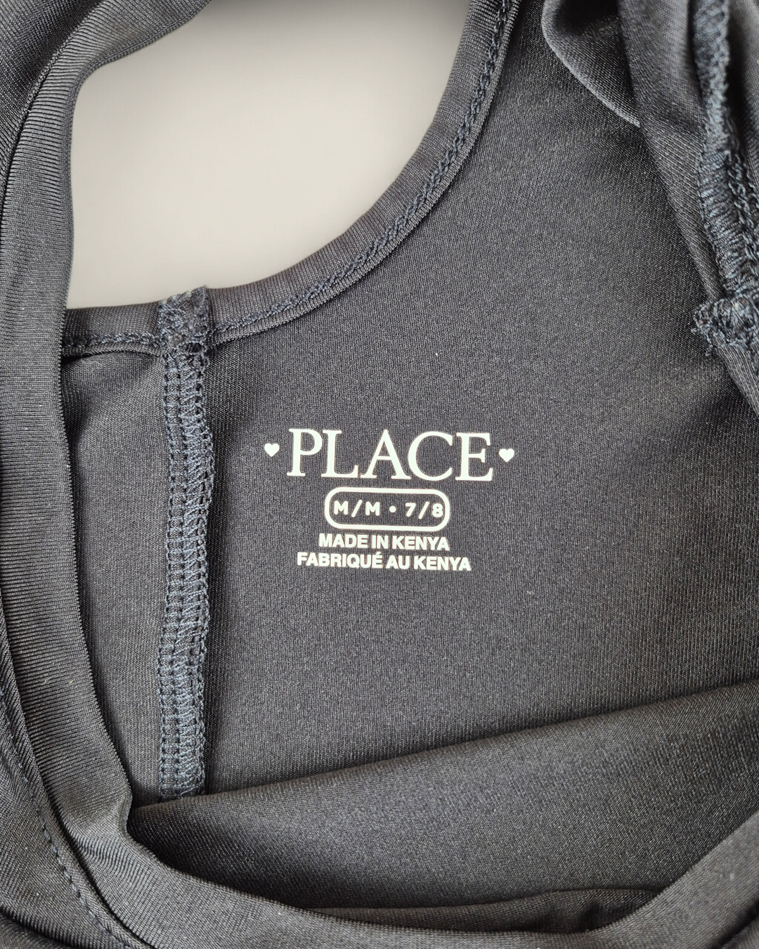 Pre-Loved Children's Place Black Athletic Cropped Tee Girls 7-8Y | Betty’s Marketplace
