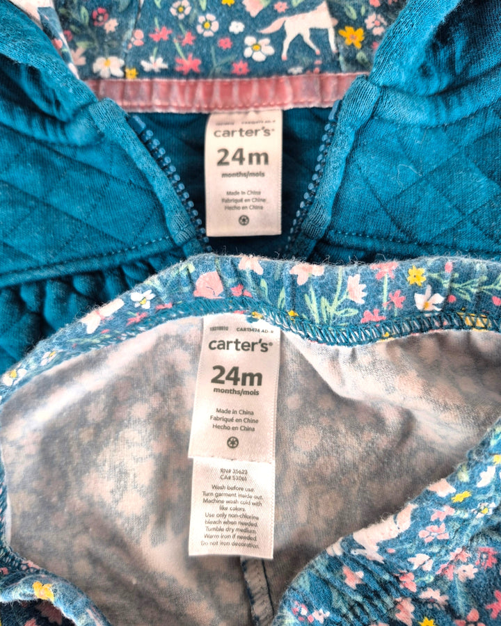 Pre-Loved Carter's Quilted Woodland Outfit Girls 2Y | Betty’s Marketplace