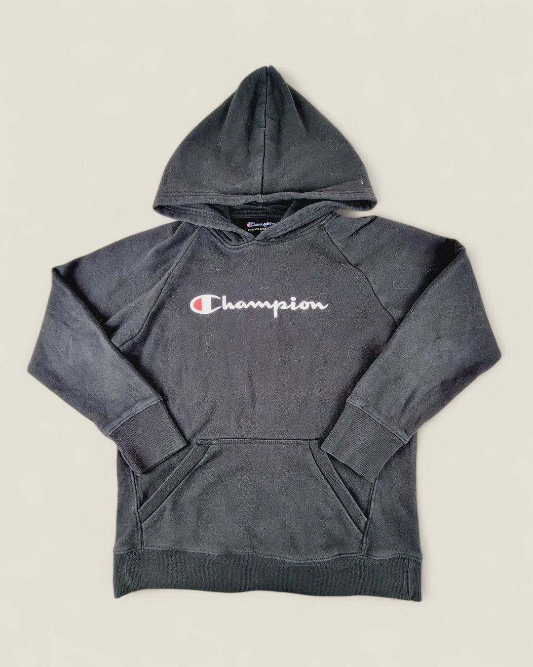 CHAMPION BLACK HOODIE YOUTH XL PRE-LOVED