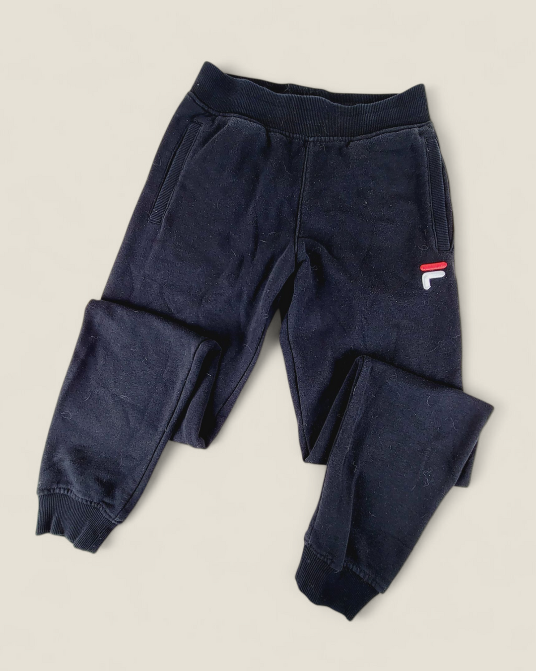 FILA BLACK TRACK PANTS BOYS 10-12Y PRE-LOVED