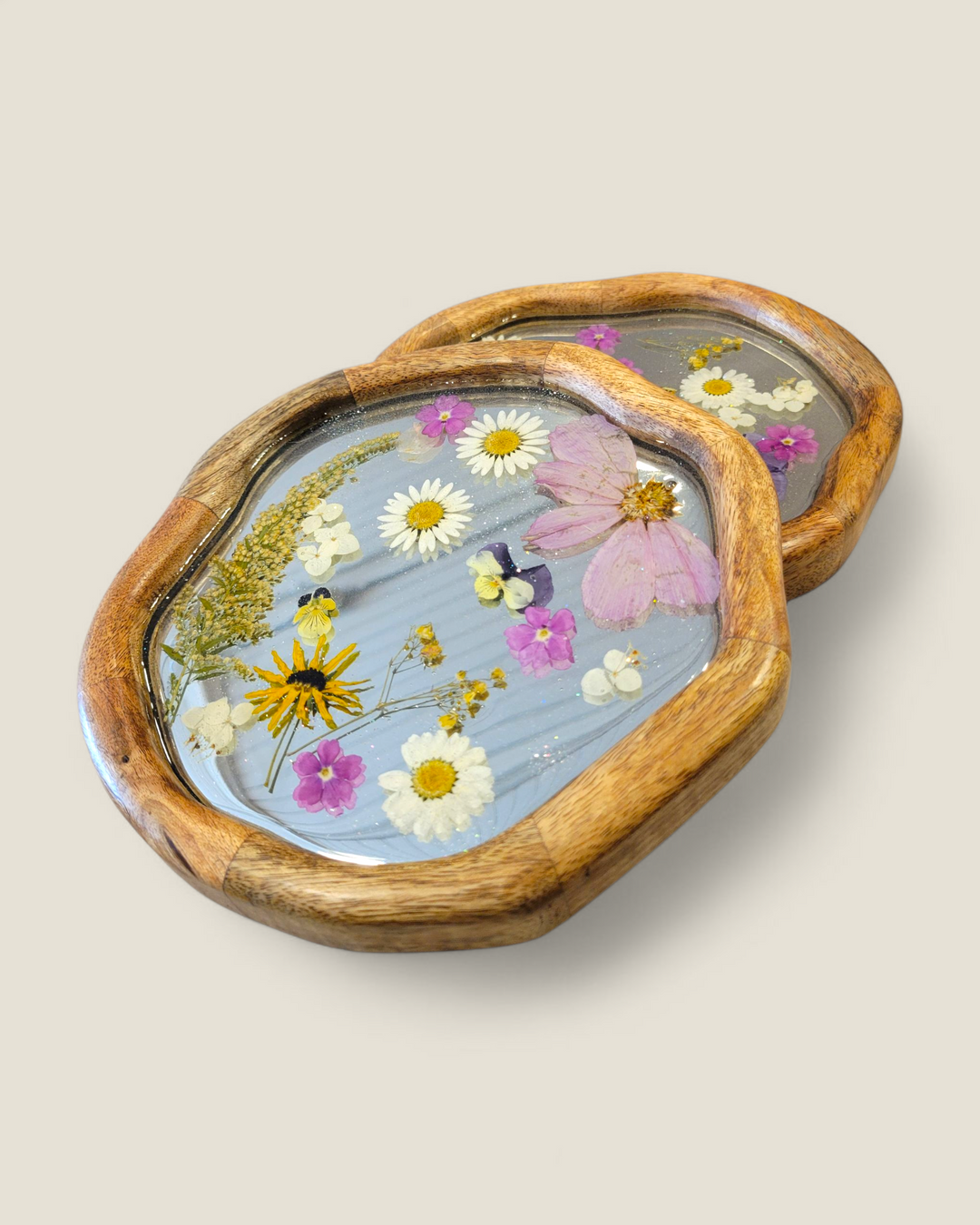 Kristi Scott Art, Pressed Flower Mirror Wall Art