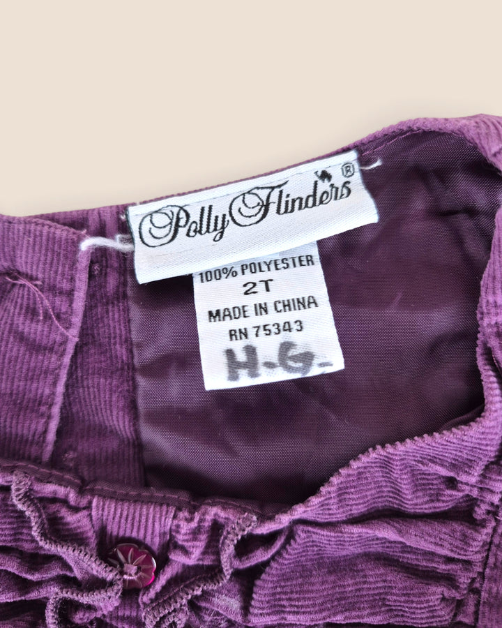 Pre-Loved Polly Finders Purple Corduroy Dress Girls 2Y | Betty’s Marketplace