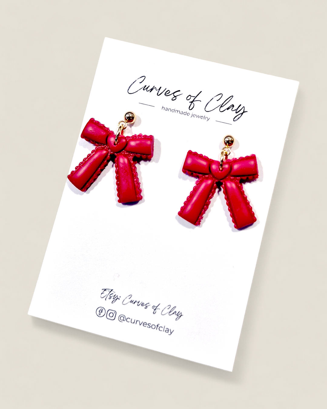 Curves of Clay, Valentine & Love Inspired Clay Dangle Earrings