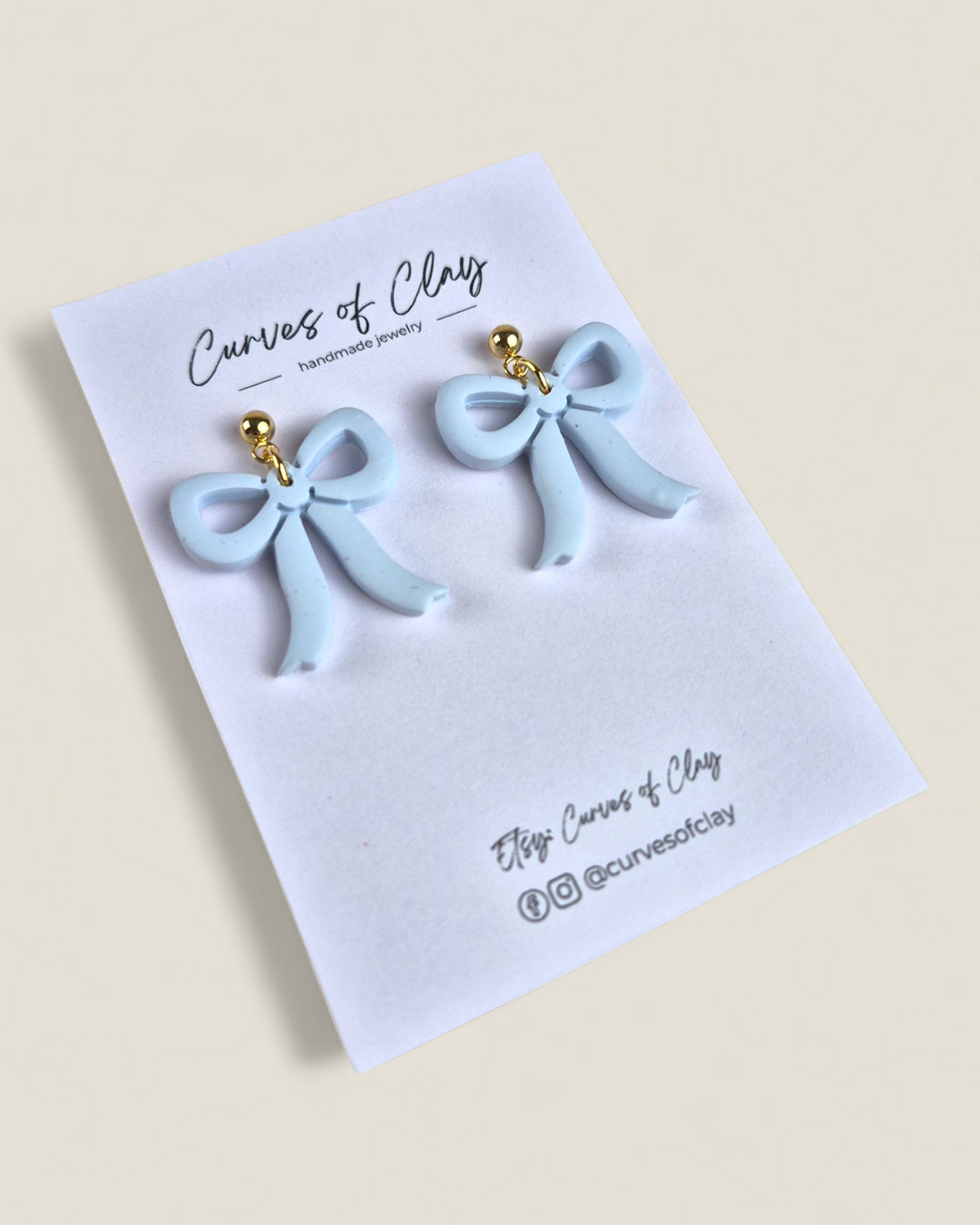 Curves of Clay, Holiday Dangle Earrings