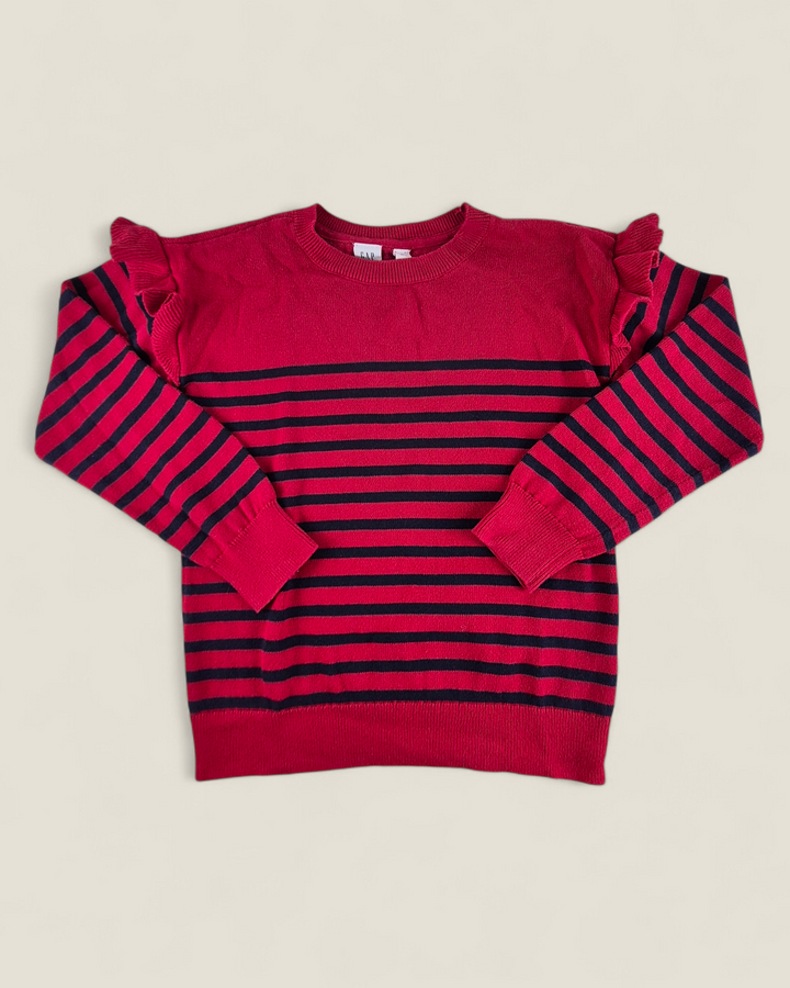 Pre-Loved Gap Red & Navy Striped Sweater 6-7Y | Betty’s Marketplace