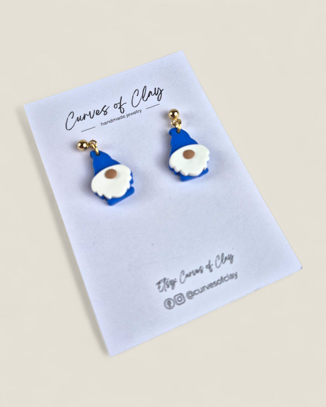 Curves of Clay, Holiday Dangle Earrings