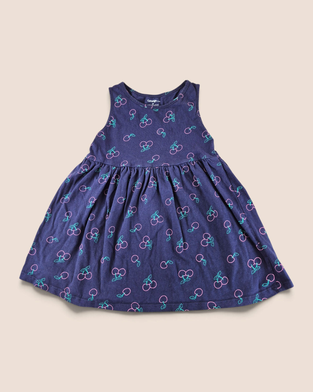 Pre-Loved George Navy Cherry Dress Girls 3Y | Betty’s Marketplace
