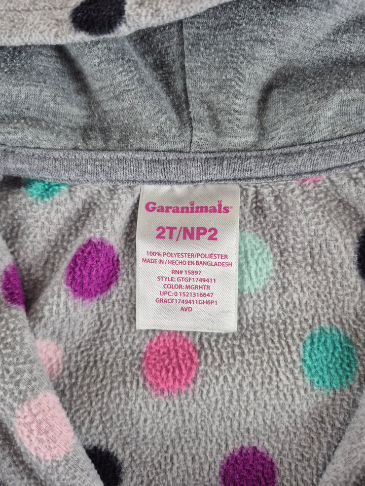 Pre-Loved Garanimals Grey Fleece Polka Dot Sweater Girls 2Y | Betty’s Marketplace