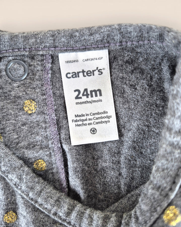 Pre-Loved Carters Grey & Gold Dress Girls 2Y | Betty’s Marketplace