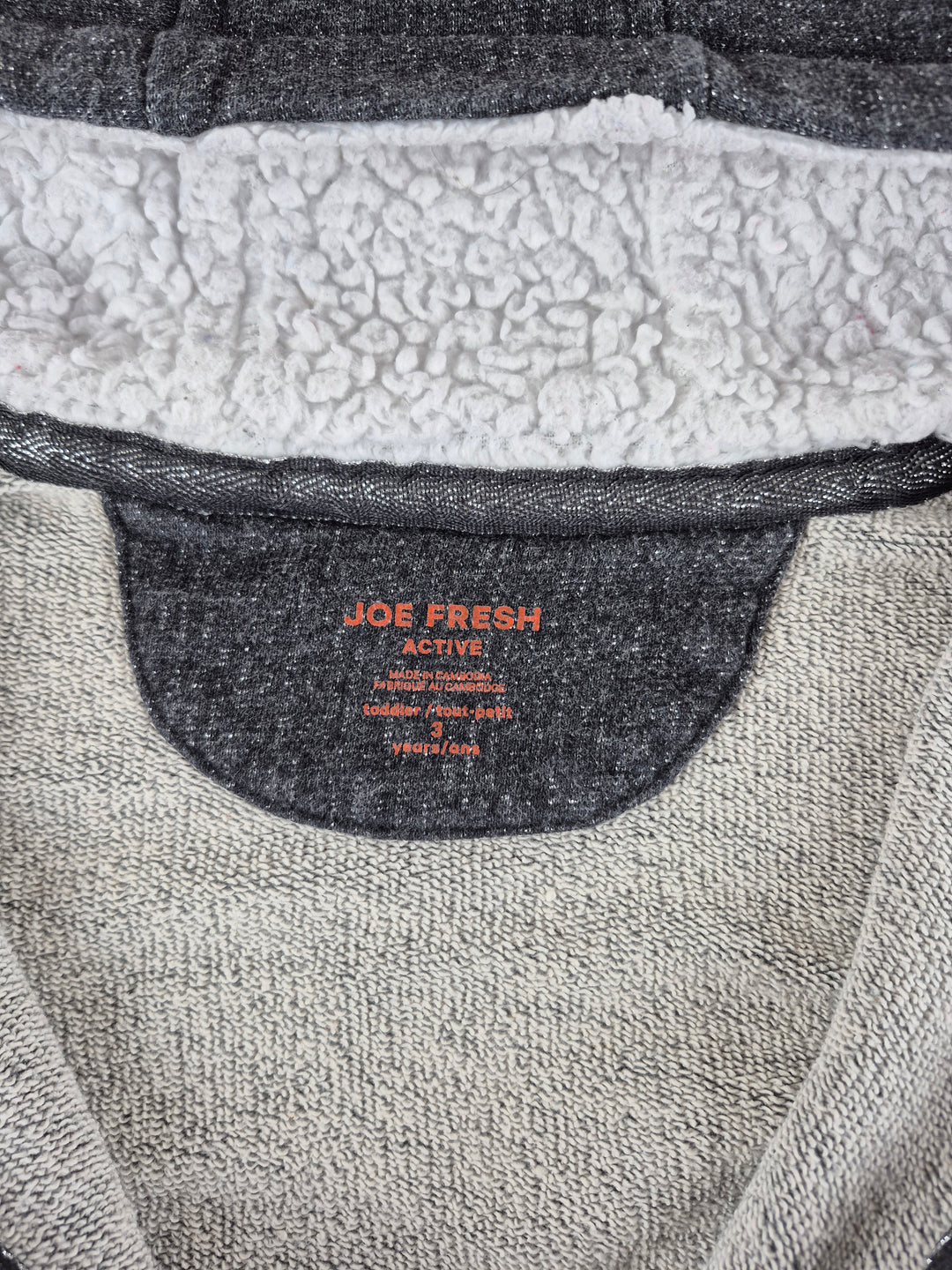 Pre-Loved Joe Fresh Charcoal Glitter Hooded Sweater Girls 3Y | Betty’s Marketplace