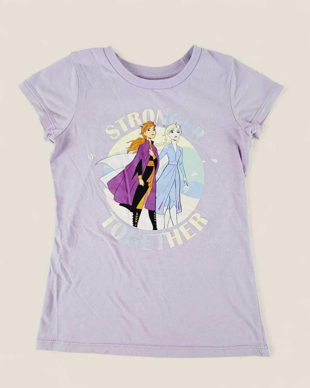 DISNEY FROZEN STRONGER TOGETHER TEE GIRLS 7-8Y PRE-LOVED