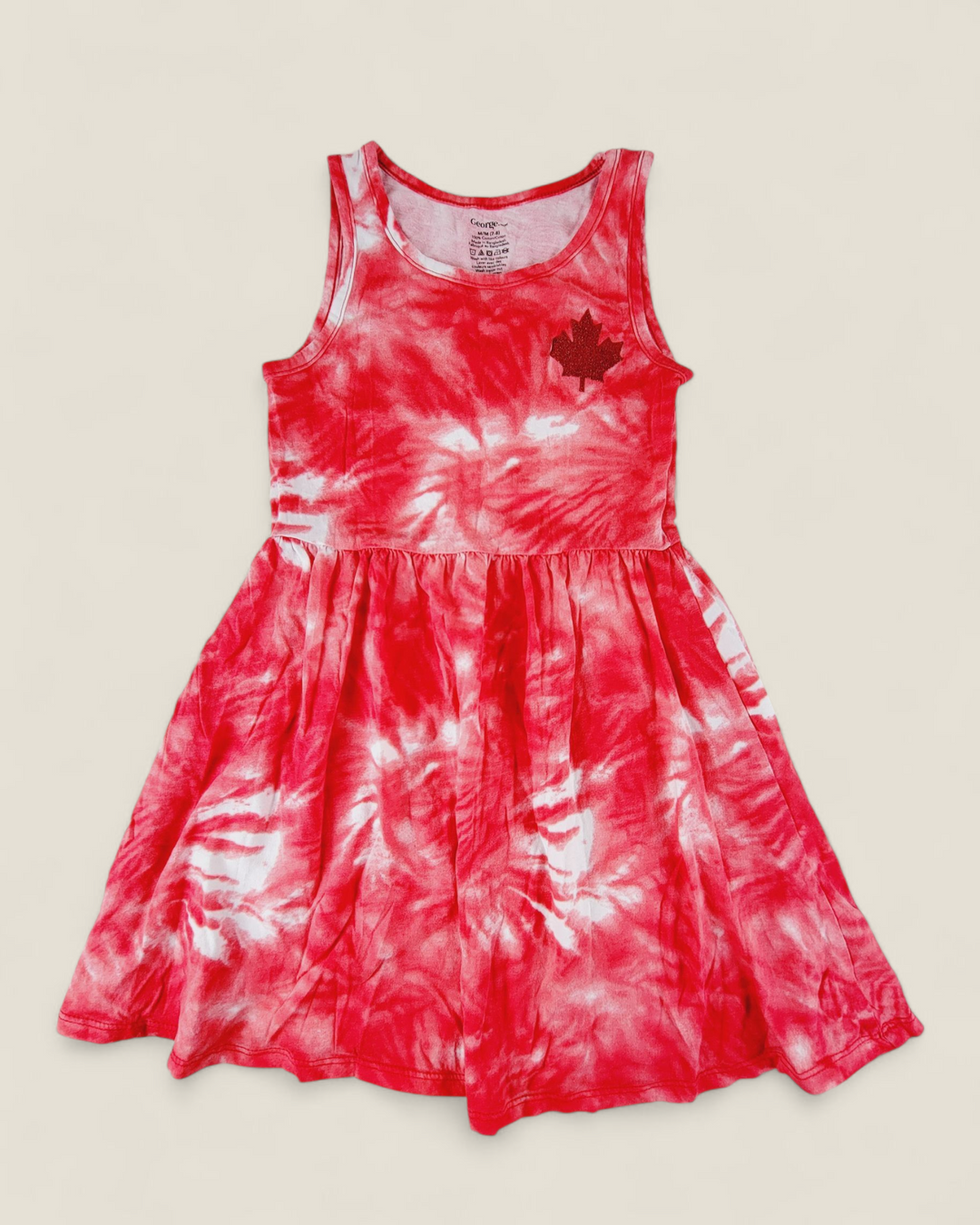 GEORGE TYE DYE CANADA DRESS GIRLS 7-8Y PRE-LOVED