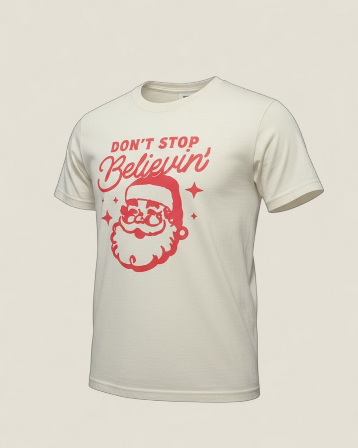 Rebel Lane Apparel Co., Holiday TShirts - Don't Stop Believing
