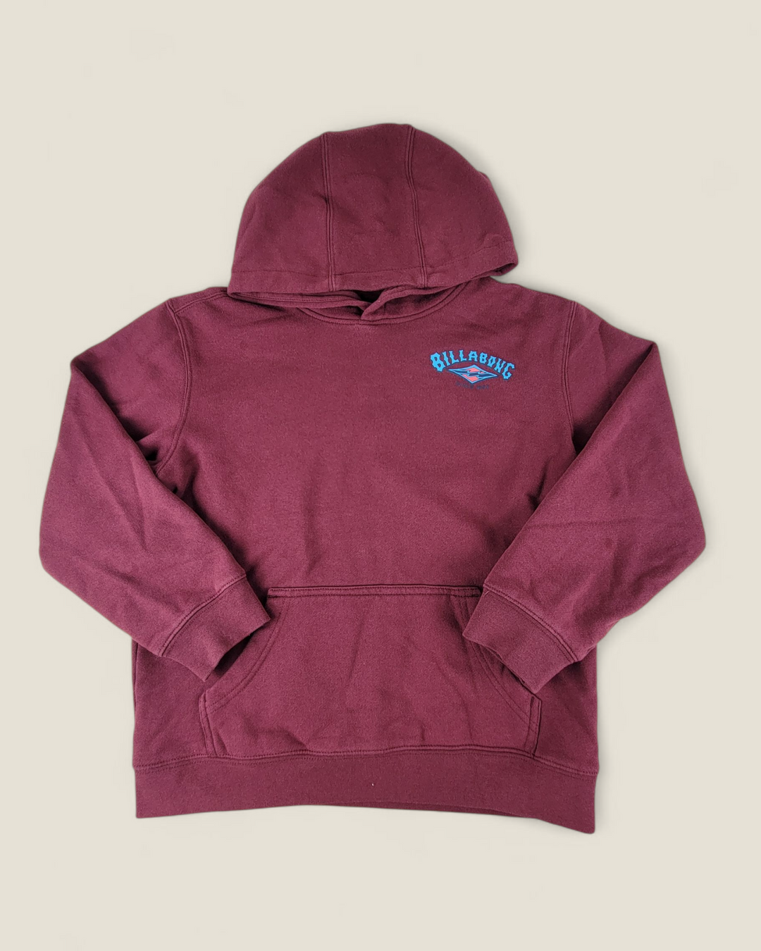 BILLLABONG MAROON HOODIE BOYS 10-12Y PRE-LOVED
