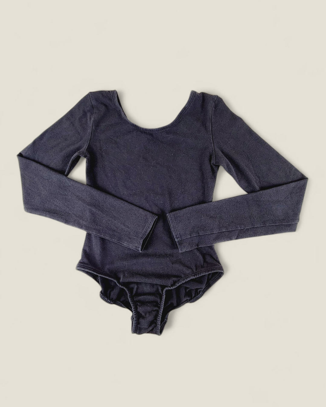 GEORGE BLACK LONG SLEEVE DANCE BODYSUIT GIRLS 7-8Y PRE-LOVED