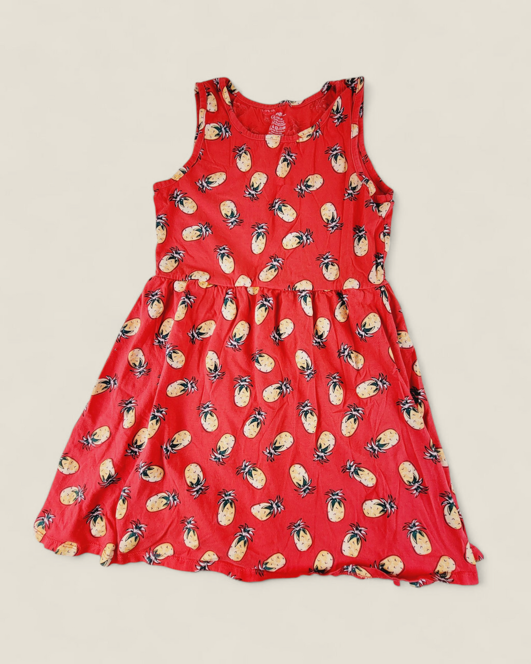 GEORGE RED PINEAPPLE DRESS GIRLS 10-12Y PRE-LOVED