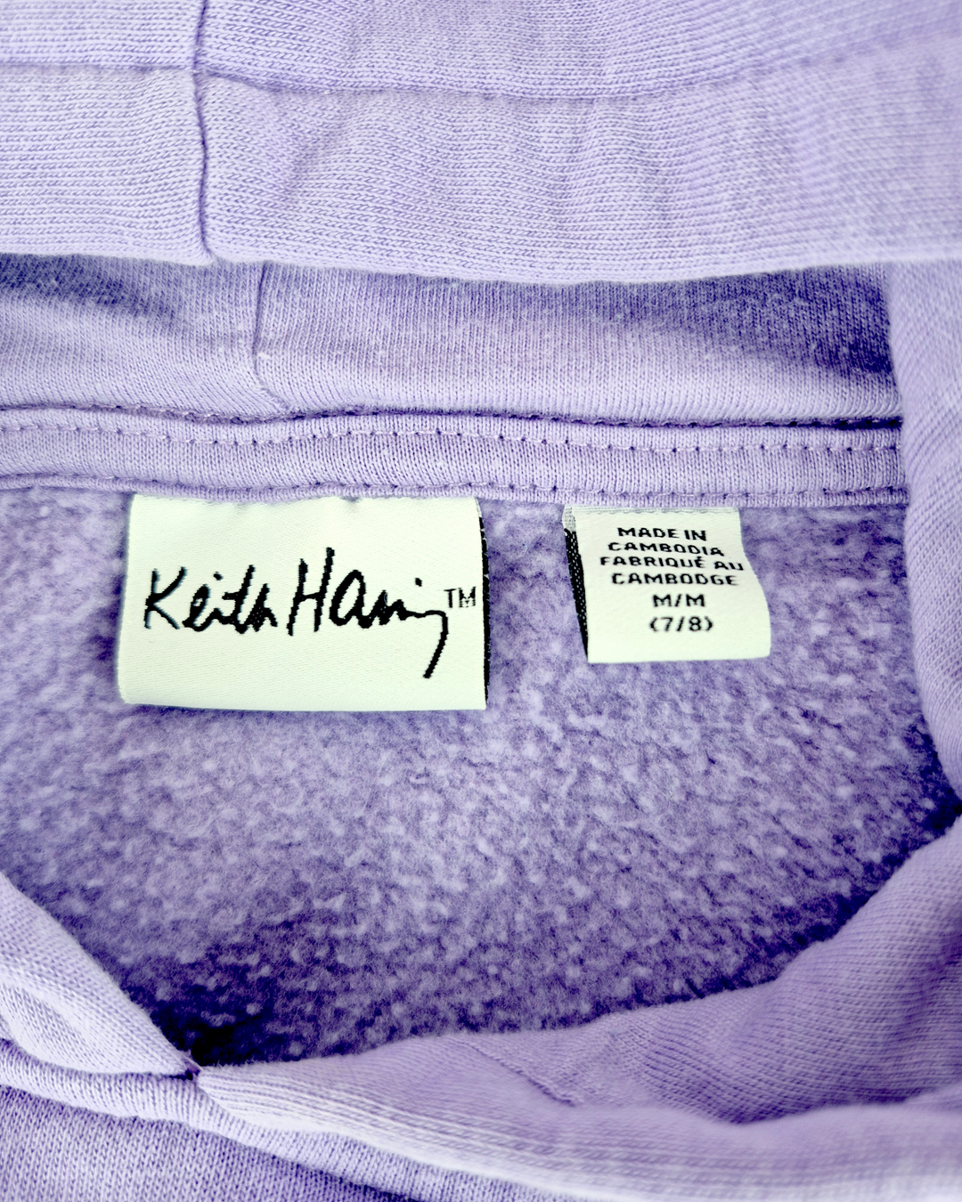 Pre-Loved Keith Haring Purple "Love" Hoodie Girls 7-8Y | Betty’s Marketplace